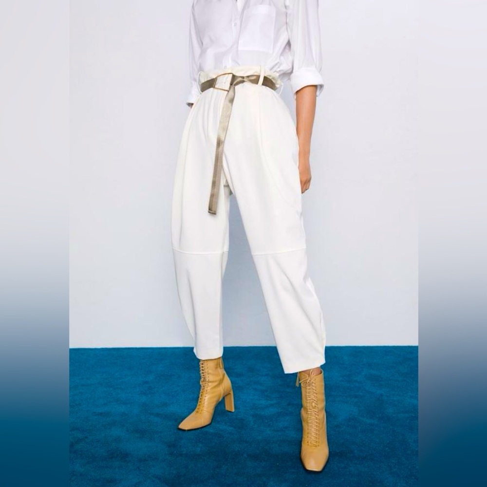 Zara Ivory Oversized‎ Trousers size M new